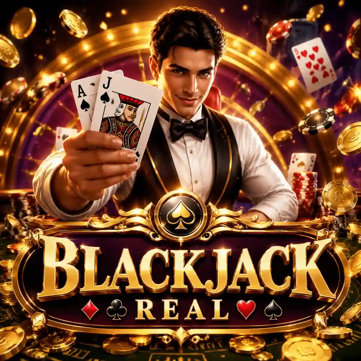 Blackjack ao vivo com cartas sendo distribuídas na mesa